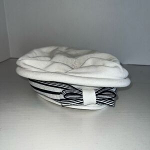 Sun Guard by ParkHurst White Blue Knit Hat Nautical Cotton Cap Average Size